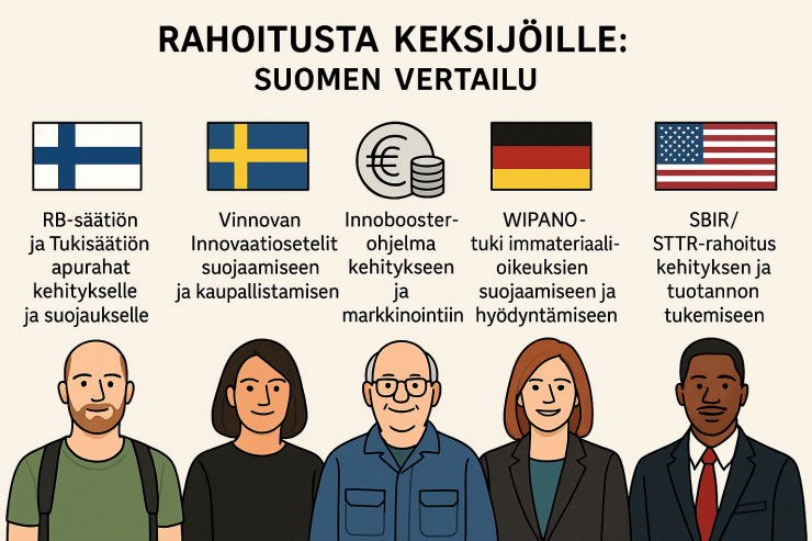 Miten Suomi ja muut maat tukevat keksijöitä?